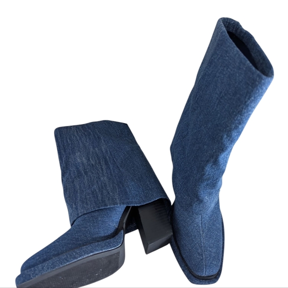 Olivia Miller Virgo Stylish Blue Denim Tall Boot...Size 7.5 - Picture 4 of 8